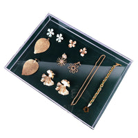 Acrylic Clear Tray with Lid, Rectangular Desktop Organizer for Jewelry & A4 Documents