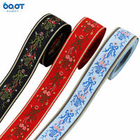 New Chinese Style Embroidered Floral Jacquard Ribbon Trim for DIY Craft and Apparel