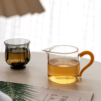 Thickened Heat-Resistant Glass Gongdao Bei Tea Pitcher with Handle, 280ml