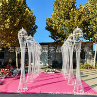 European Style Wrought Iron Floral Arch for Wedding & Garden Decor