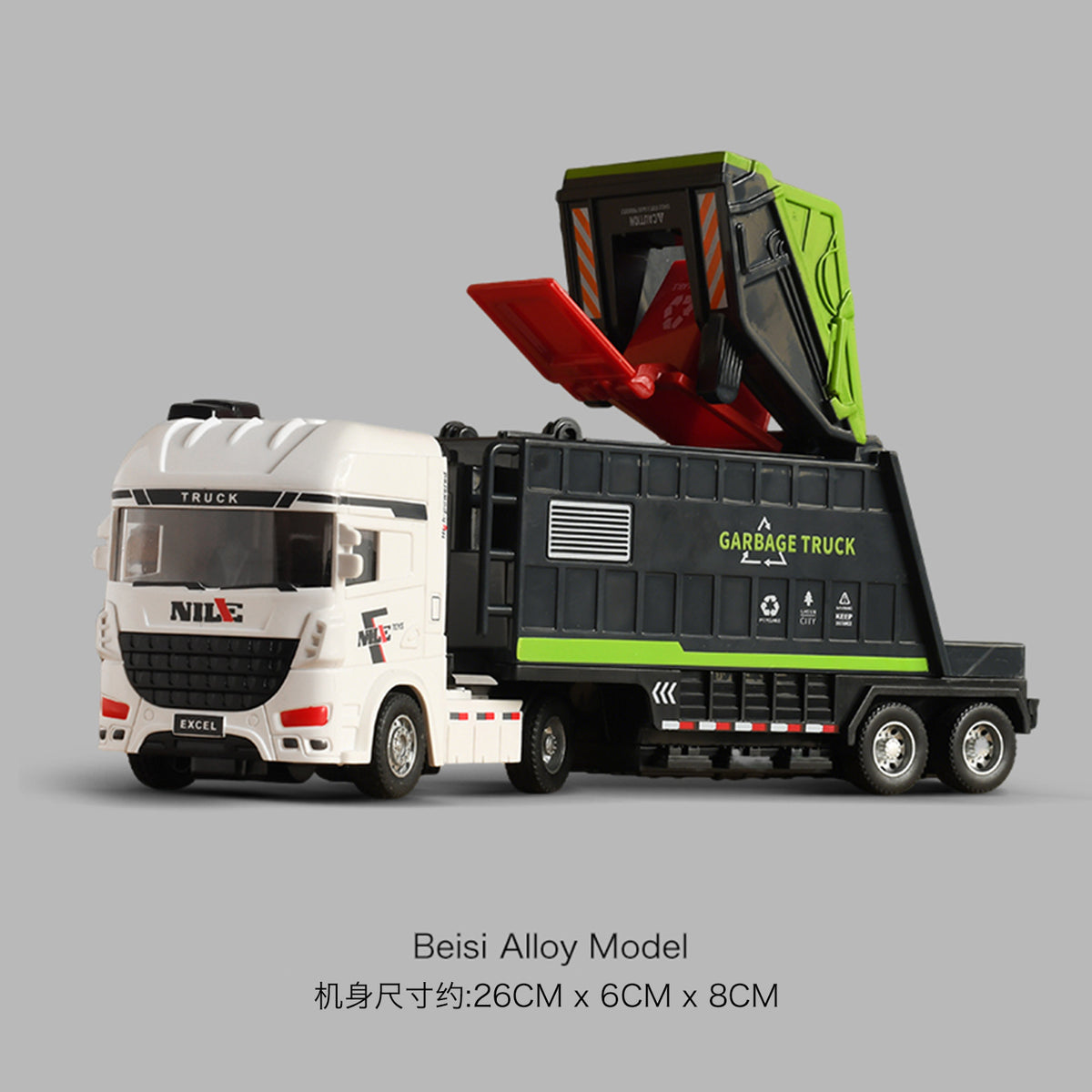 Large Inertia Sanitation Truck Toy Set for Boys - Realistic Model Garbage, Sweeper, Sprinkler Vehicles