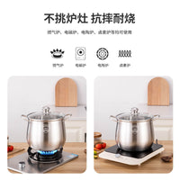Stainless Steel Stock Pot with Steamer Basket, Thickened Bottom, Large Capacity for Soup, Porridge, Stew, Induction Cooker Compatible