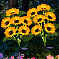 Solar LED Sunflower Garden Stake Lights Outdoor Decorative Landscape Lamps for Patio Yard Balcony