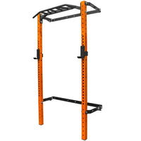 Foldable Wall-Mounted Squat Rack with Pull-Up Bar for Home Gym, Multi-functional Weightlifting and Shoulder Press