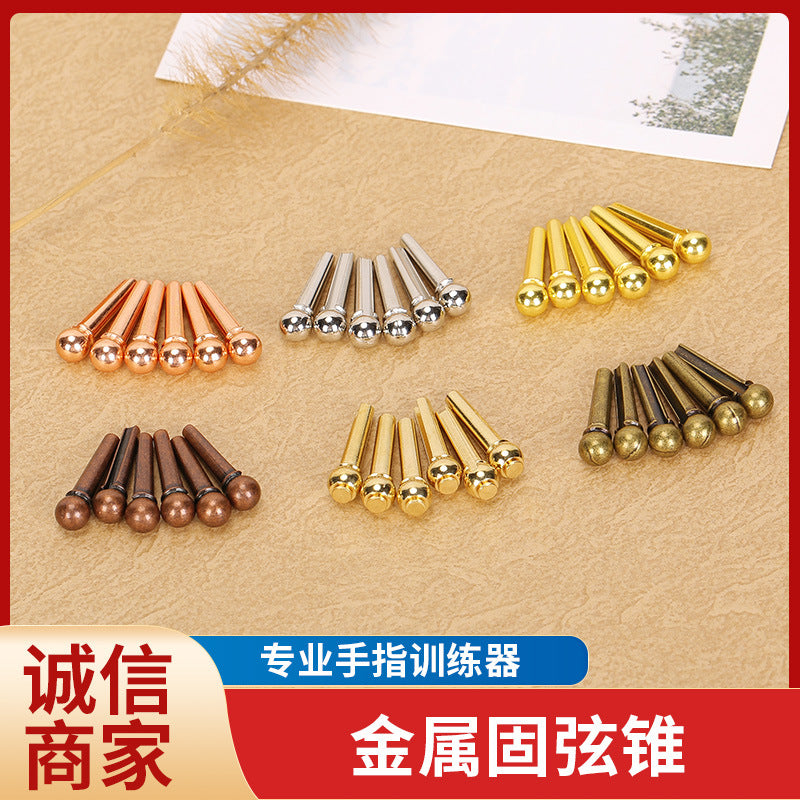 Metal Guitar Bridge Pins for Acoustic and Folk Guitars - Enhance Sustain and Tone