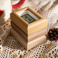 Song Brocade Mini Photo Frame with Calligraphy Core, Desktop Display, DIY Creative Ornament
