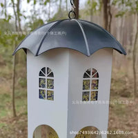 Castle Bird Feeder European Style Hollow Lantern House for Outdoor Garden Decor