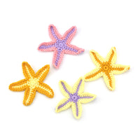 10cm Handmade Crocheted Two-Tone Starfish Applique for DIY Craft & Apparel Decoration