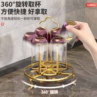Luxury Rotating Mug Drying Rack with Drip Tray, Glass Cup Holder for Home Kitchen Organization