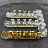 Magnetic Nail Tip Display Stand with Bear Gold Foil Stone Base and Chess Piece Holders
