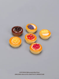 Mini Simulation Egg Tart Play Food Set for Kids, Miniature Dessert Cake Model Toys for Pretend Play