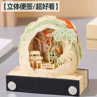 3D Art Paper Sculpture Tear-Off Memo Pad with Display Box and Gift Box