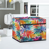 Tropical Floral Print Sewing Machine Dust Cover with Zipper Pocket