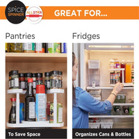 Rotating Double-Layer Spice Rack Organizer for Kitchen Countertop