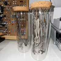 Transparent Anti-Oxidation Jewelry Display Stand with Hooks for Necklaces and Bracelets