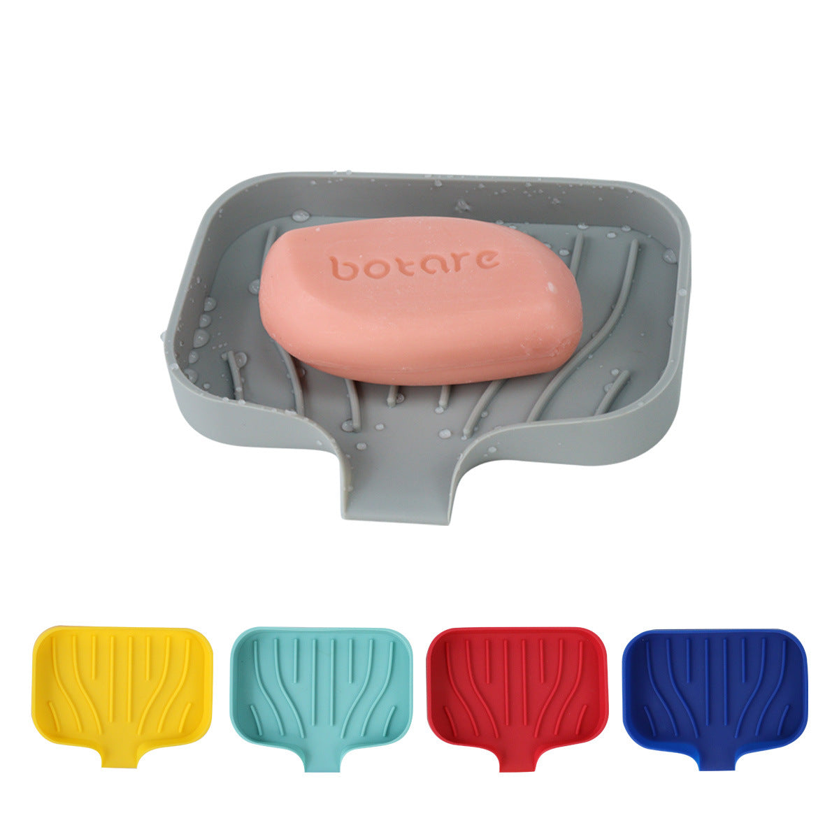 Silicone Soap Dish with Drain, Portable Bathroom Soap Holder for Home Use