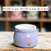 New Korean Style Hand-Painted Succulent Thumb Pot Creative Ceramic Home Indoor Rough Pottery Simple Succulent Personalized Fresh