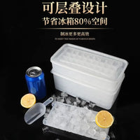 Plastic Ice Cube Tray Set with Lid, Multi-layer Large Capacity Refrigerator Ice Storage Box, Easy Release Ice Maker