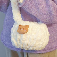 DIY Cloud Bag Crochet Kit with Cartoon Plush Charm, Handmade Crossbody Shoulder Bag Gift for Her