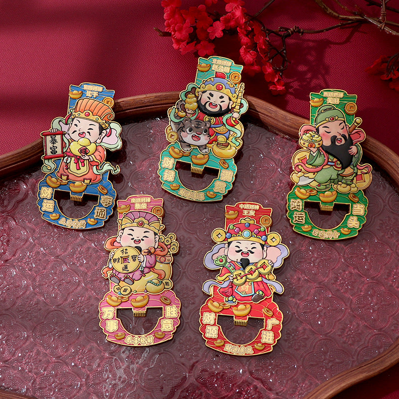 Chinese Style Creative Metal Bottle Opener Refrigerator Magnet Ornament