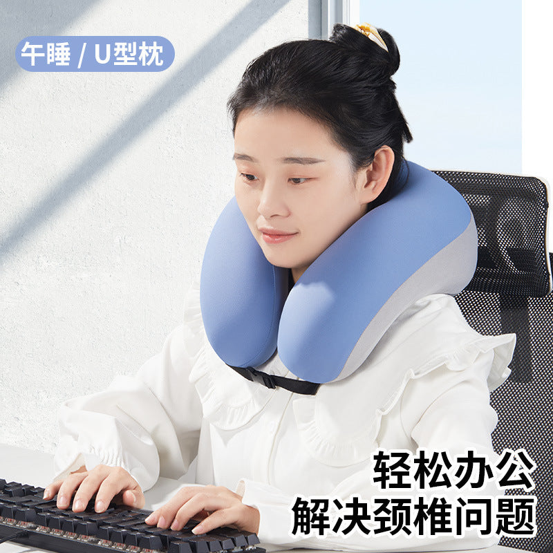Portable U-Shaped Travel Neck Pillow for Airplane and Home Use