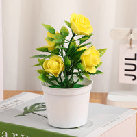 Artificial Rose Potted Plant Creative Decorative Home Greenery Indoor Outdoor Landscape Fake Flower Ornament