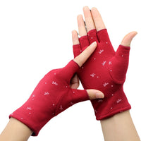 Women's Winter Warm Fleece-Lined Fingerless Gloves with Touchscreen Capability