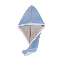 Dual-Layer Coral Fleece Hair Drying Towel Cap, Super Absorbent Quick Dry Turban