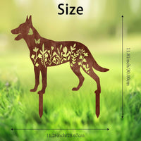 Metal Animal Garden Stakes Outdoor Yard Art Decor Rusty Iron Silhouette