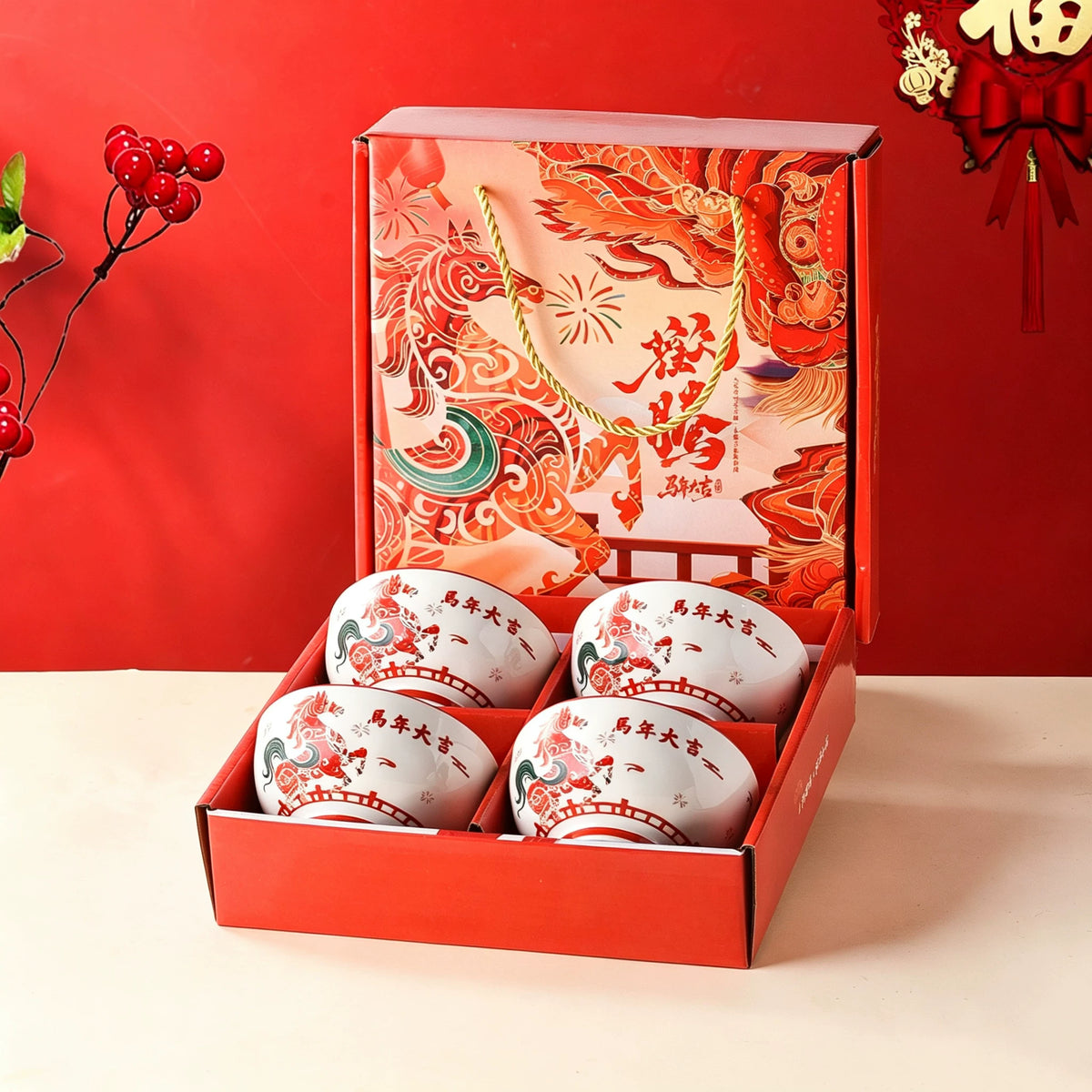 Ceramic Gift Bowl Set with Gift Box, Practical Souvenir for Events, Customer Giveaways, and Holiday Gifts
