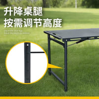 Large Portable Outdoor Folding Camping Table with Carbon Steel Frame, Lightweight & Multifunctional for Picnic & Tactical Use