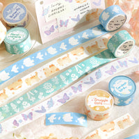 Xin de Lian Ren Spring Narrative Washi Tape Set, Japanese Style Illustration Decorative Stickers for Students
