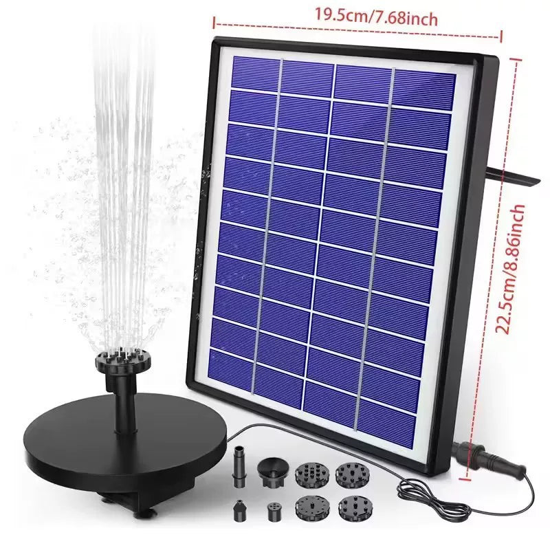 Solar-Powered Floating Fountain Pump with LED Lights for Garden and Pond