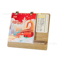 2026 Minimalist Desk Calendar with Wooden Stand and Mirror, Multifunctional Planner
