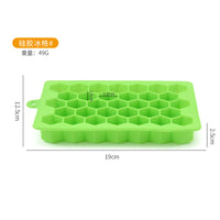 33-Grid Food Grade Silicone Ice Cube Tray with Lid, Honeycomb Design for Homemade Ice and Baby Food Storage