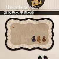 Diatomaceous Earth Bath Mat Non-Slip Quick Dry Absorbent Bathroom Rug