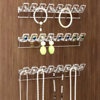 Behind-Mirror Jewelry Organizer with Hooks for Necklaces, Bracelets, and Earrings - Wall-Mounted Display Rack