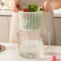 Manual Salad Spinner and Vegetable Dryer with Drain Basket