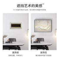 Modern Minimalist Feather Pattern Electrical Meter Box Decorative Cover Painting, Wall-Mounted or Flip-Up