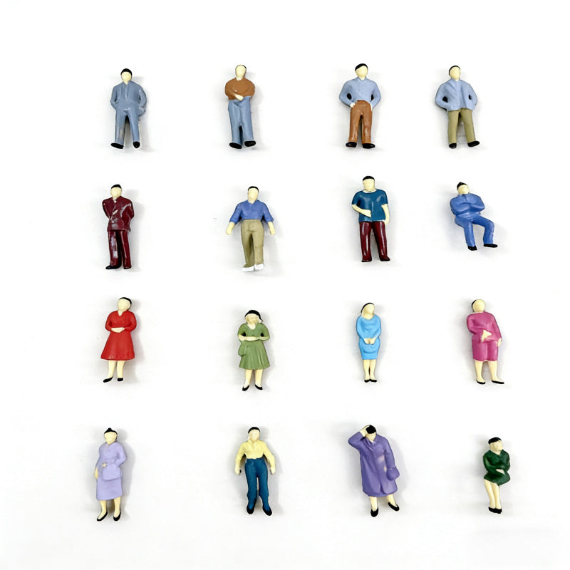 1:50 Scale Miniature Figure Models for Sand Table Scenery Decoration, 16 Styles