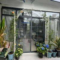 European Vintage Wrought Iron Garden Arch Trellis for Climbing Plants
