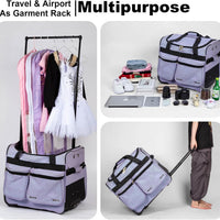Rolling Dance Garment Bag with Rack for Costumes and Travel