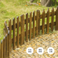 Outdoor Garden Wood Fence Panel for Yard and Vegetable Patch, Ground-Insert Decorative Border