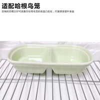 Hagen Ceramic Double Bowl Feeder for Parrots and Young Birds, Tip-Proof Food and Water Dish