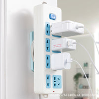 Punch-Free Wall-Mounted Power Strip Holder with Cable Organizer