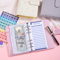 A6 Starry Sky Loose-Leaf Budget Planner Notebook with Cash Envelopes and Stickers