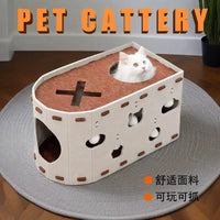 Cat Tunnel Bed Donut Cave with Breathable Zipper for All Seasons