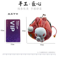 Cute Rabbit Fabric Coin Purse for Kids, Japanese Style Lucky Cat Design, Year of the Rabbit Cartoon Earphone Bag
