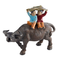 Aquarium Mountain Ornament with Suction Stone and Animal Figurines for Fish Tank Landscaping