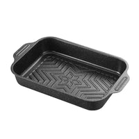 Rectangular Carbon Steel Roasting Pan with Lid for Grilling and Induction Cooktops